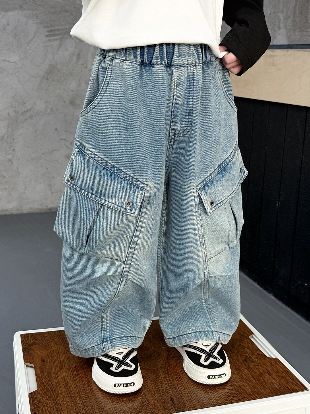 

Trendy Spring Clothing Straight Leg Jeans for Babies Boys Workwear Sle High Waist Cotton Blend Anti-Stain Durable