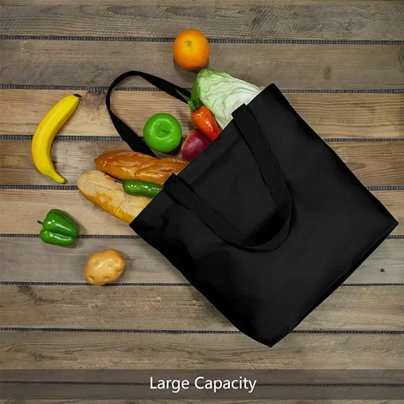 SN3-V Canvas Tote Bags with Magnetic Snap, Reusable Grocery Shopping Bags, DIY Your Creative Designs