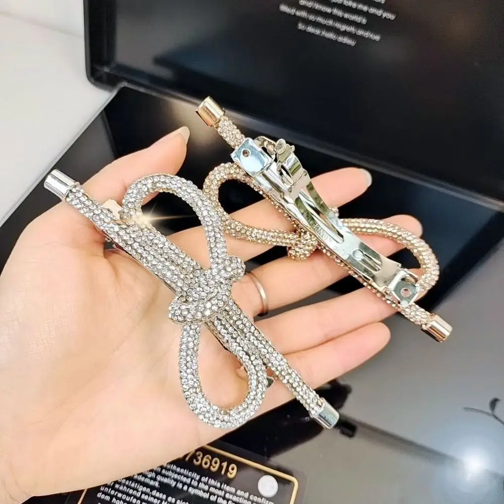 

New Diamond Bow Knot Hairpins Elegant Sparkling Rhinestone Butterfly Spring Clip Jewelry Party Hair Accessories