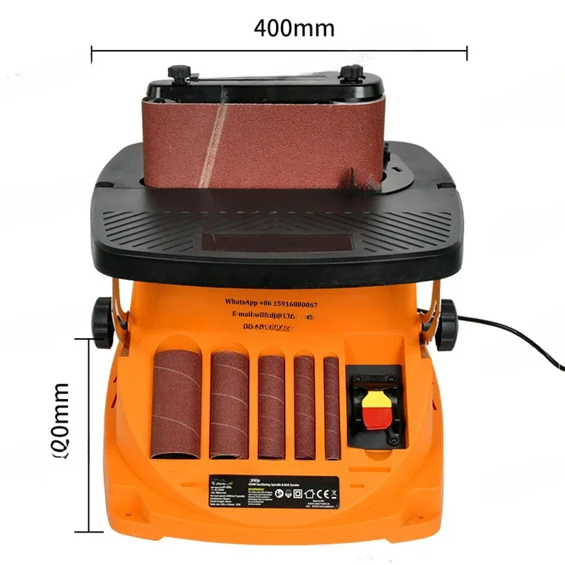 Vertical Drum Belt Wood Oscillating Spindle Sander Curved Surface Woodworking Grinding Tools Polisher 2000RPM