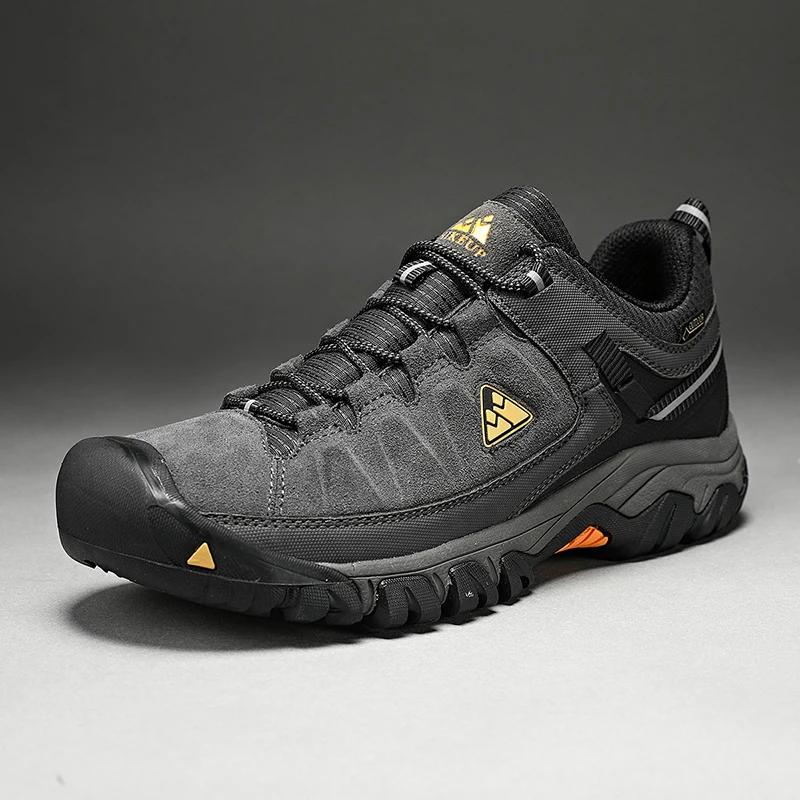 HIKEUP Zapatillas de senderismo para hombre cuero duradero suela goma - imagen 5