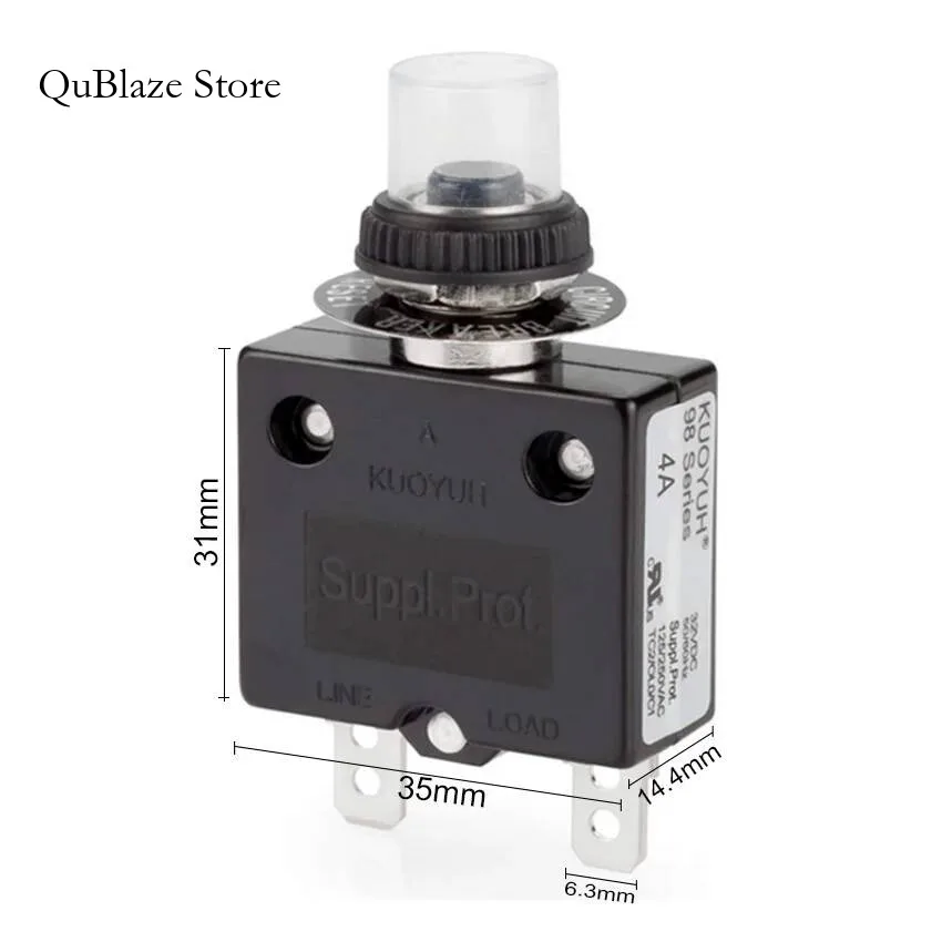 KUOYUH 98 Series Manual Reset Thermal Overload Protector Switch Mini Circuit Breaker