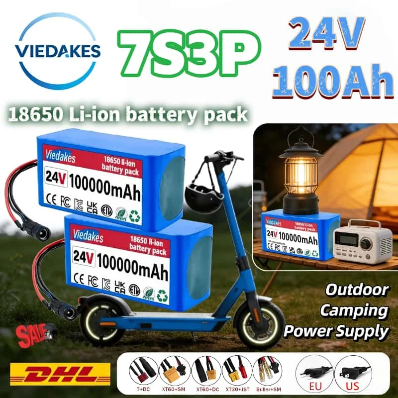 

Best Value 7s3p 18650 24V Lithium Battery Pack - 100000mAh High-Capacity Lithium Battery, Durable Power Pack for Camping RV