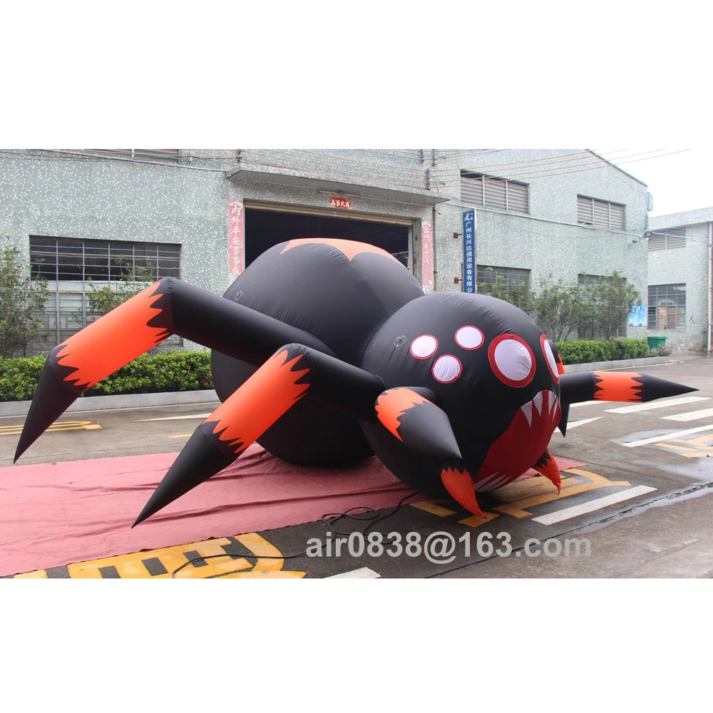 Giant Inflatable Spider Halloween Yard Decoration Black Inflatable Spider Indoor Outdoor Building Art Halloween Decoration