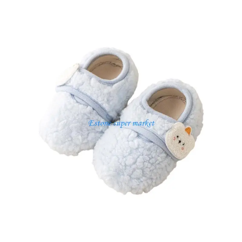 

090B Cartoon Animal Pattern Shoes Thermal Baby Shoes Soft Soles First Walking Shoes