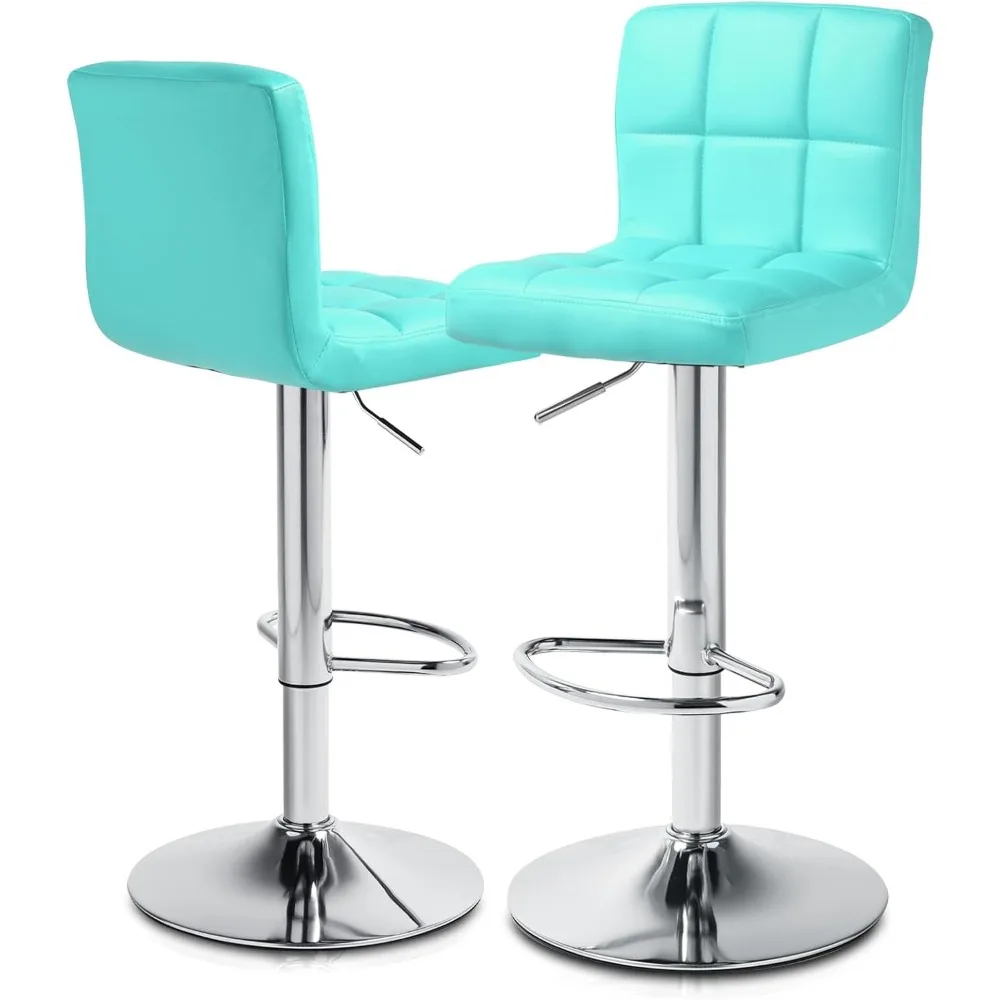 

Adjustable Bar Stools Set of 2 PU Leather Swivel Counter Height Modern Square Island Barstool with Back for Kitchen Counter Cha