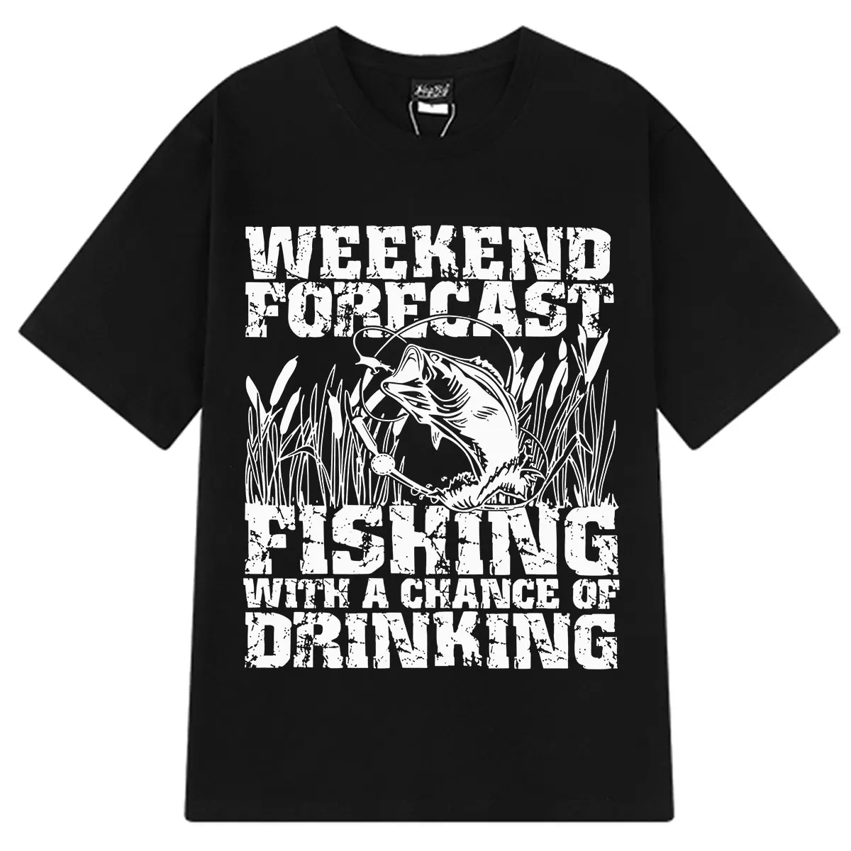 Weekend Forecast Fishing with A Chance of Drinking Funny Meme T-shirt Men Women Vintage T-Shirt Cotton Casual Fashion T-shirts