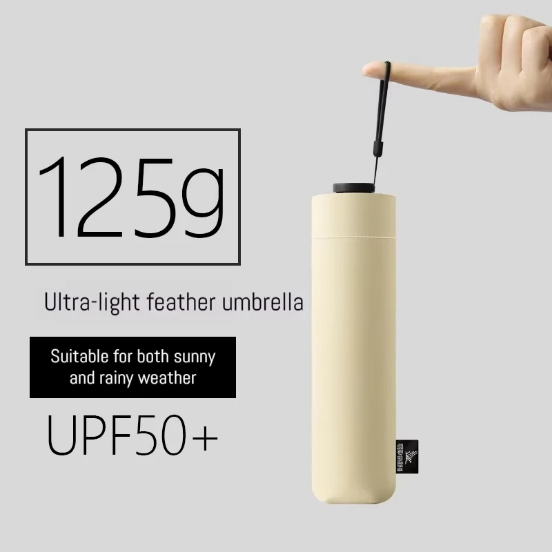 Guarda-chuva Portátil Ultra-leve de 125g, Estilo Japonês, Proteção Solar UV e Contra Chuva, Guarda-chuva Dobrável Multiuso