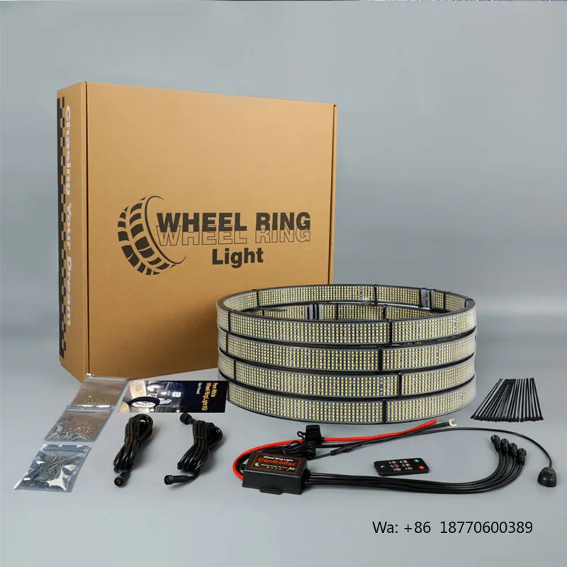 Custom Wheel Rim Light Strip RGB RGBW Pure White Single Row 5 10 12 Row 15.5 17 Inch Car Wheel LED Ring Light Kit for Truck