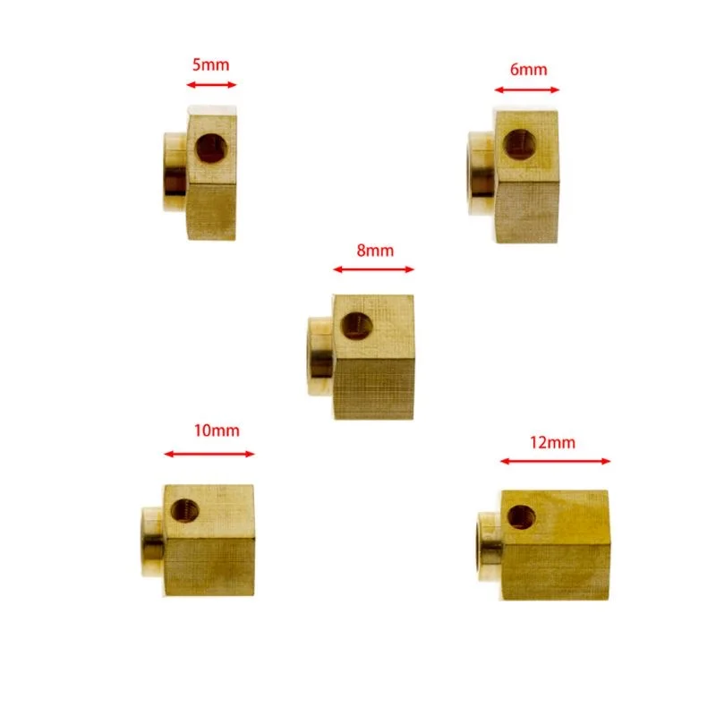 12MM Extended Brass Wheel Hub Adapter Wheel Hex Mount for Axial SCX10 III AXI03007 AXI03004 Capra 1/10 RC Car Par