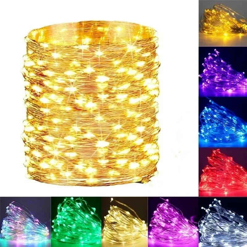 2/5/10/20M Fairy Lights Battery USB Copper Wire LED String Indoor Outdoor Decoration  for Christmas Garland Wedding Party