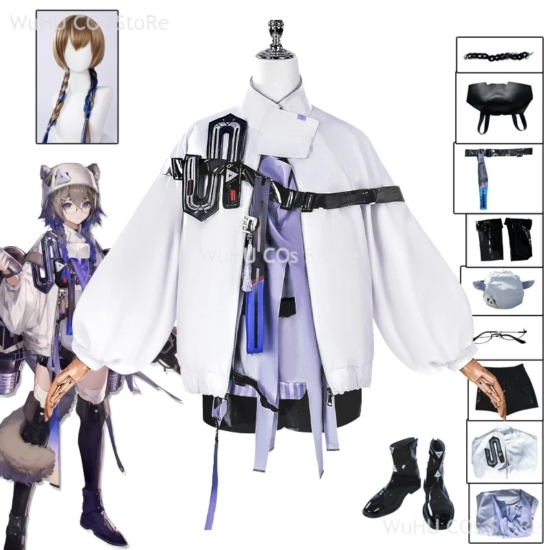 

Новая аниме-одежда, игра Arknights Contrail, карнавальный костюм, парик Contrail, полный комплект, женская униформа для ролевых игр, костюм на Хэллоуин LoveLive