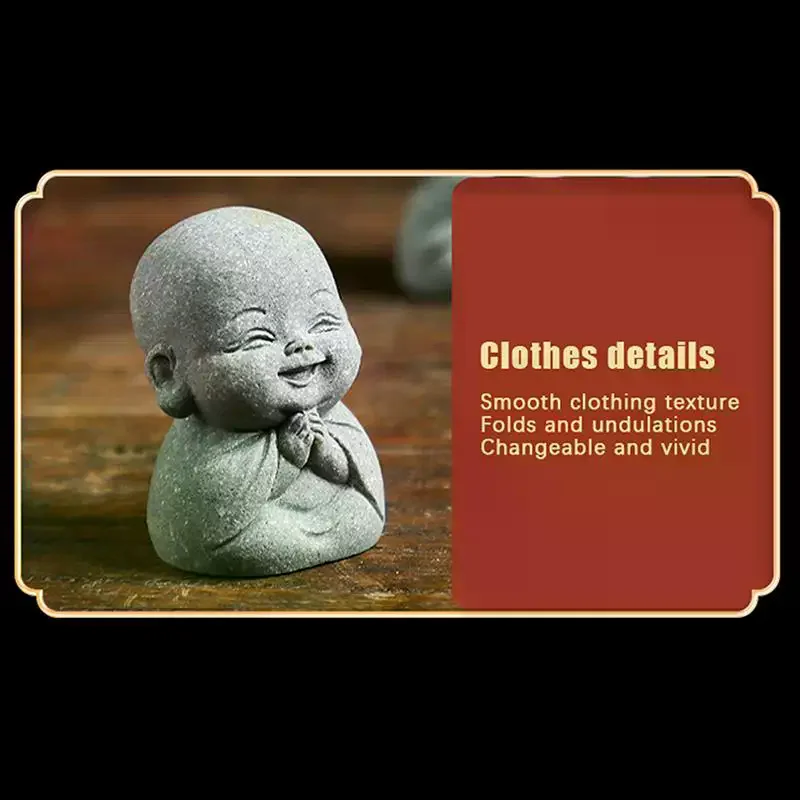 Find Inner Peace! 1/4Pcs Cute Stone Little Monk Statues, Serene Zen Meditation Space Ornament & Meaningful Desk Gifts
