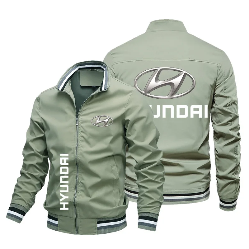 

Veste décontractée avec logo de voiture de course pour hommes, mince, grande taille, fermeture éclair, tendance, moderne nouveau