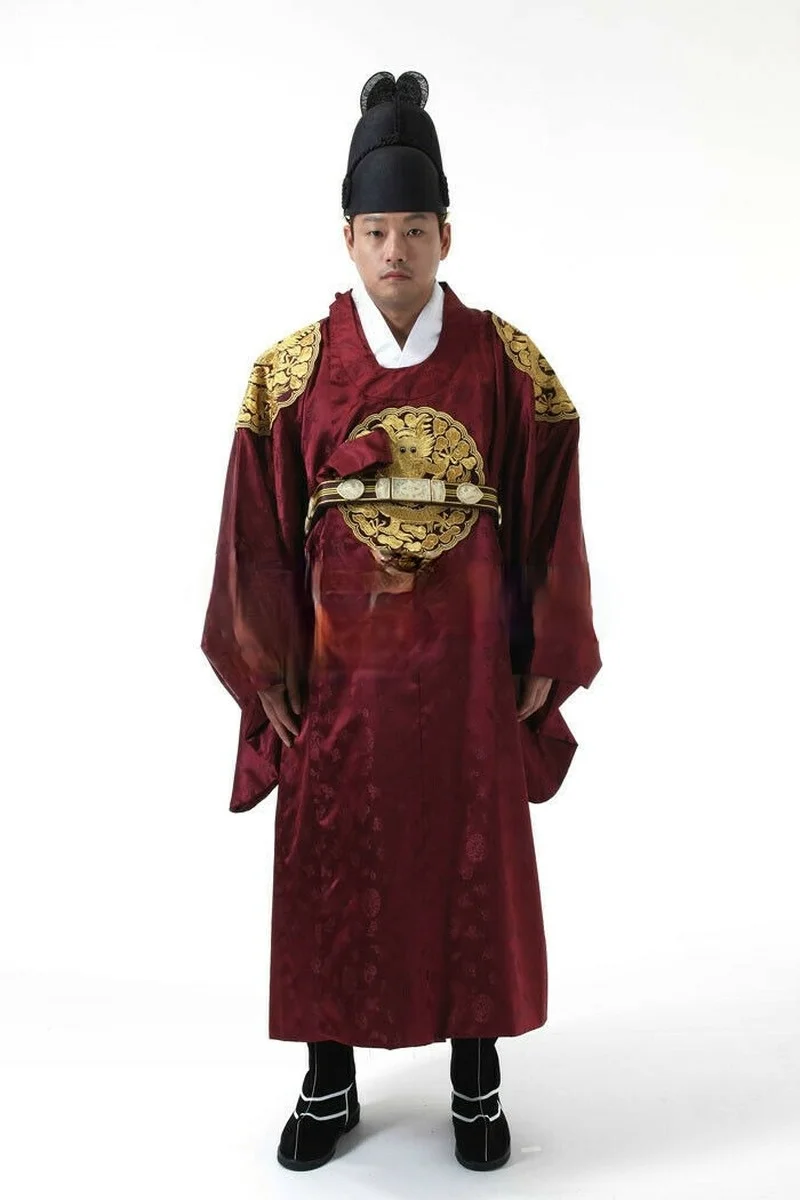 Disfraces tradicionales de reyes antiguos hechos de telas importadas de Corea del Sur, disfraces de Hanbok para hombres para eventos a gran escala