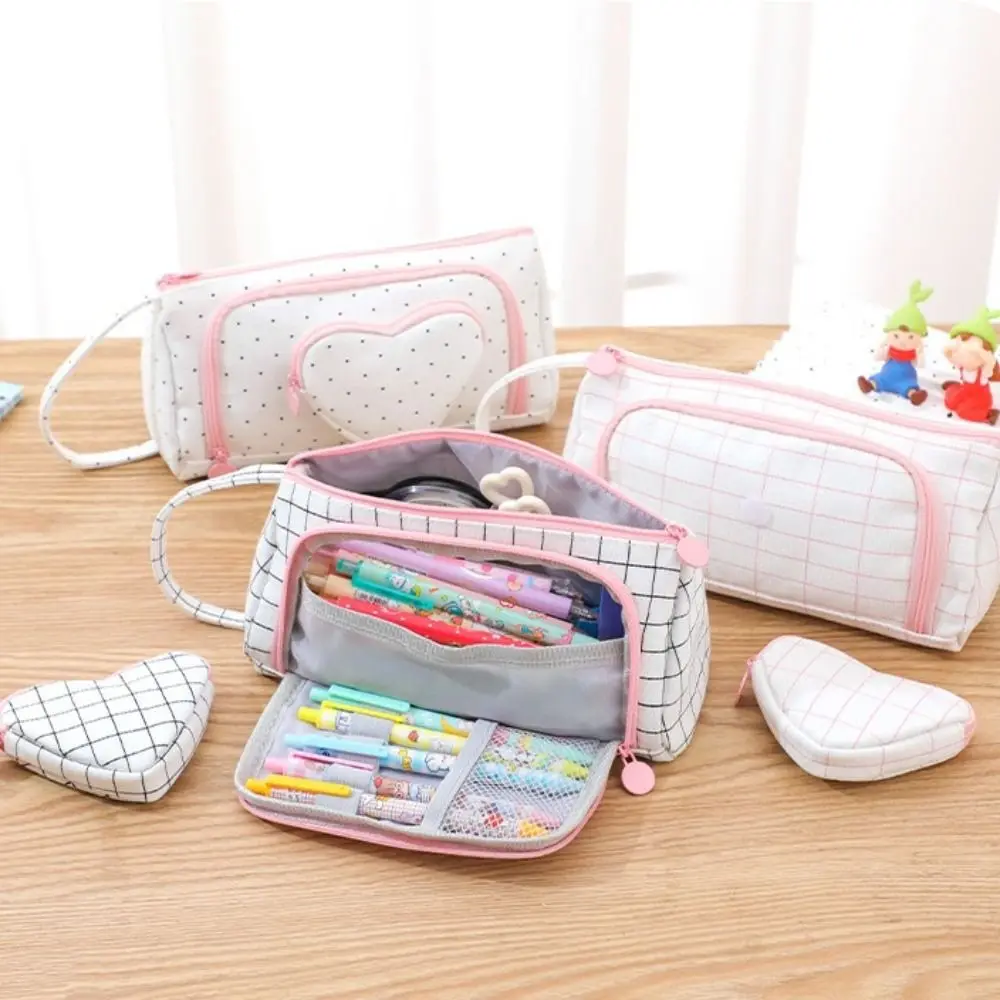 Love Large Capacity Pencil Case Multi Layer Detachable Stationary Pen Storage Bag Portable Cute Korean Pen Pencil Bag Students