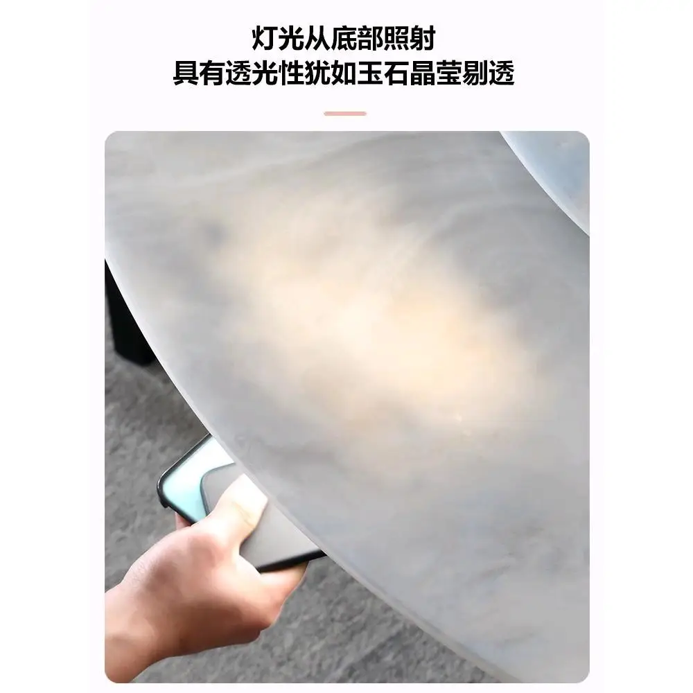 stone dining table and chair combination solid wood light luxury marble round table