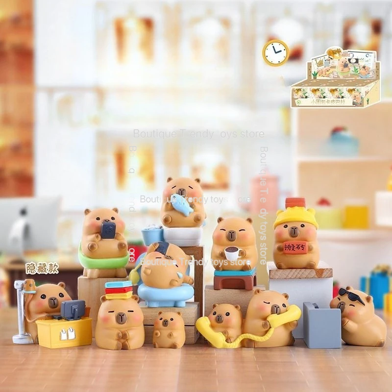 Neue Kawaii Sleepy Capybara Mystery Box – süße trendige Spielzeugfigur – Desktop-Dekoration, perfektes Geschenk für Freunde