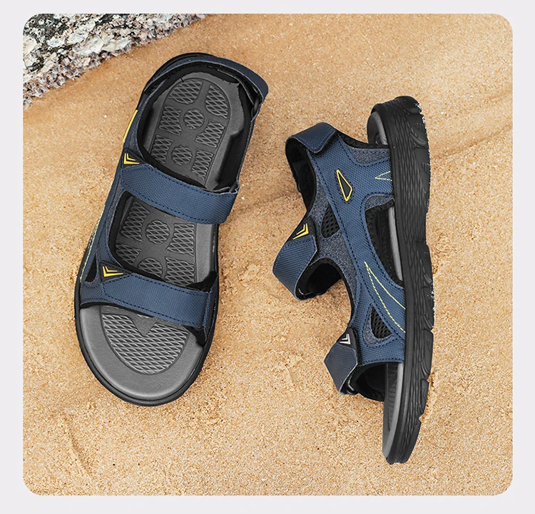 Herren-Sportsandalen, Outdoor, Wandern, wasserdicht, Strandsport, Herren-Sandalen, Sommer, offene Zehen, verstellbare Schnürsenkel – Detail 10