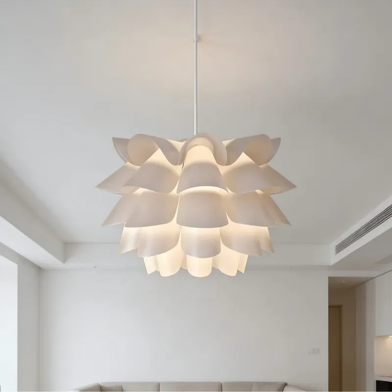DIY Lotus Chandelier Creative Simple Japanese Style Pendant Light for Restaurant Bar Bedroom Bedside Lily Flower Lamp Decor