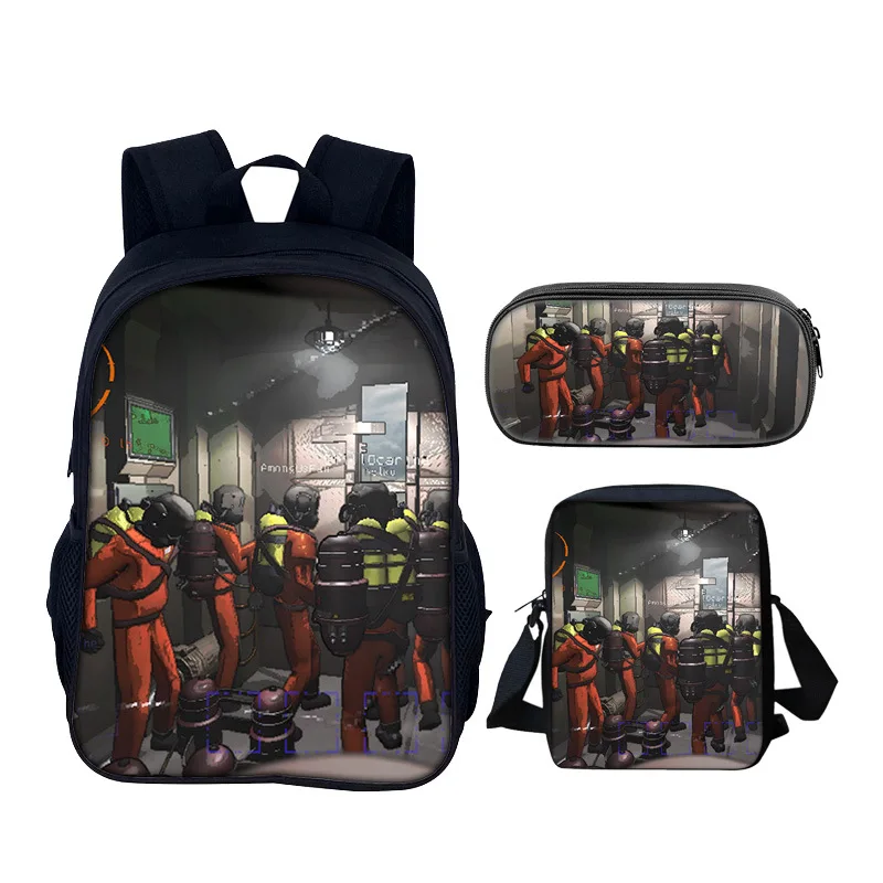 Anime School Bags for Boys Girls Best Gift Shoulder Bag Pencil Case Lethal Company 3pcs Set Backpack Camping Book Bags