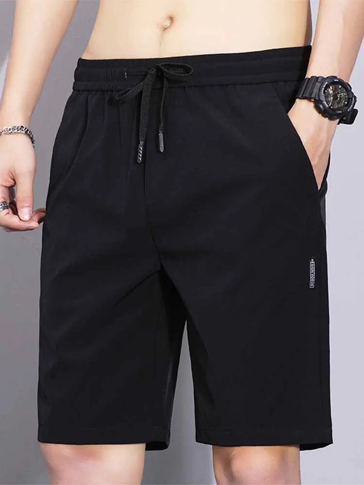 

American Sle Ice Silk Men's orts Summer Thin Straight Leg Slimming Color Qui Dry Sports Five-Quarter Casual Mid-L...