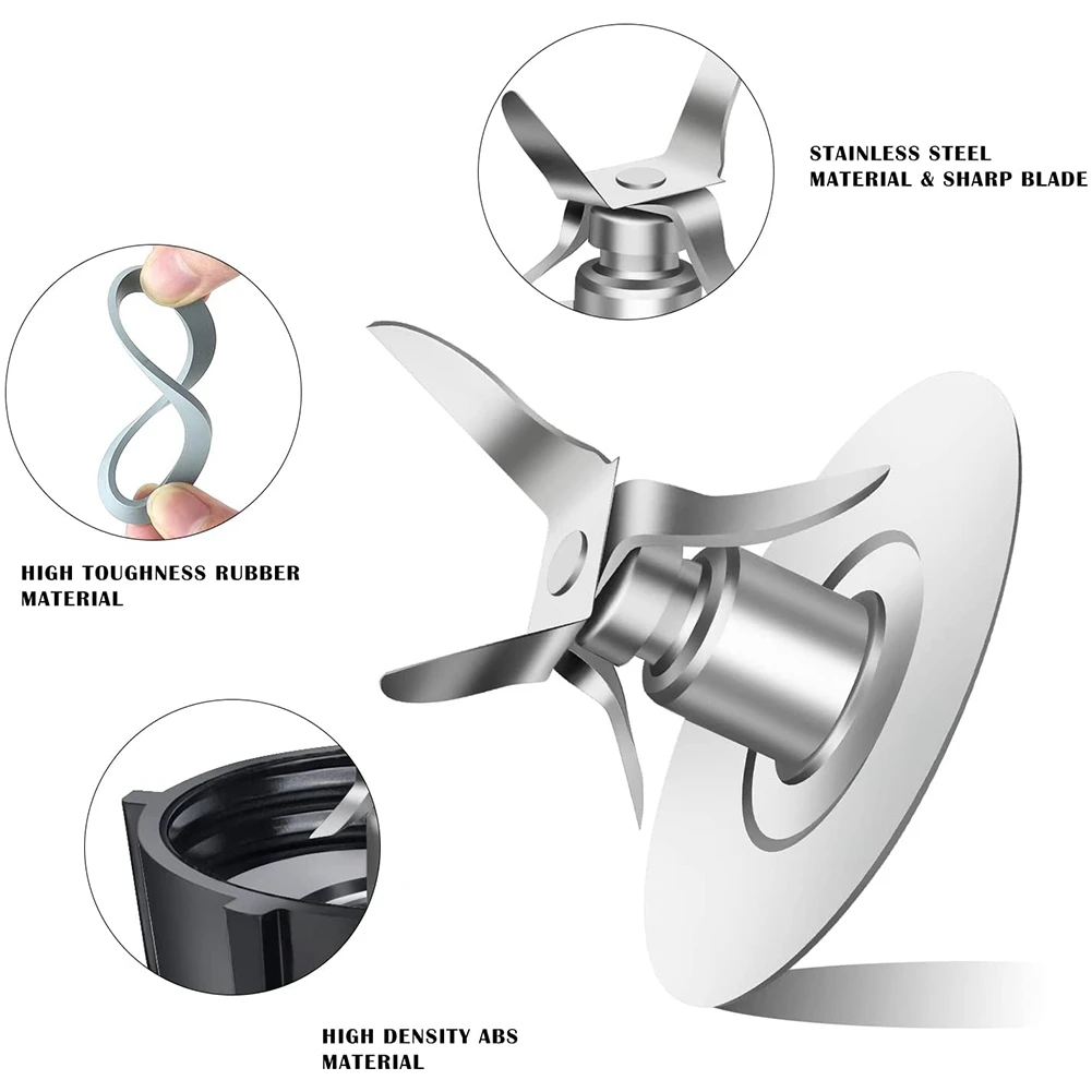 오스터 오스터라이저 믹서기 교체 부품, 4 포인트 퓨전 블레이드 어셈블리, 2 피스 고무 도장 개스킷 4961