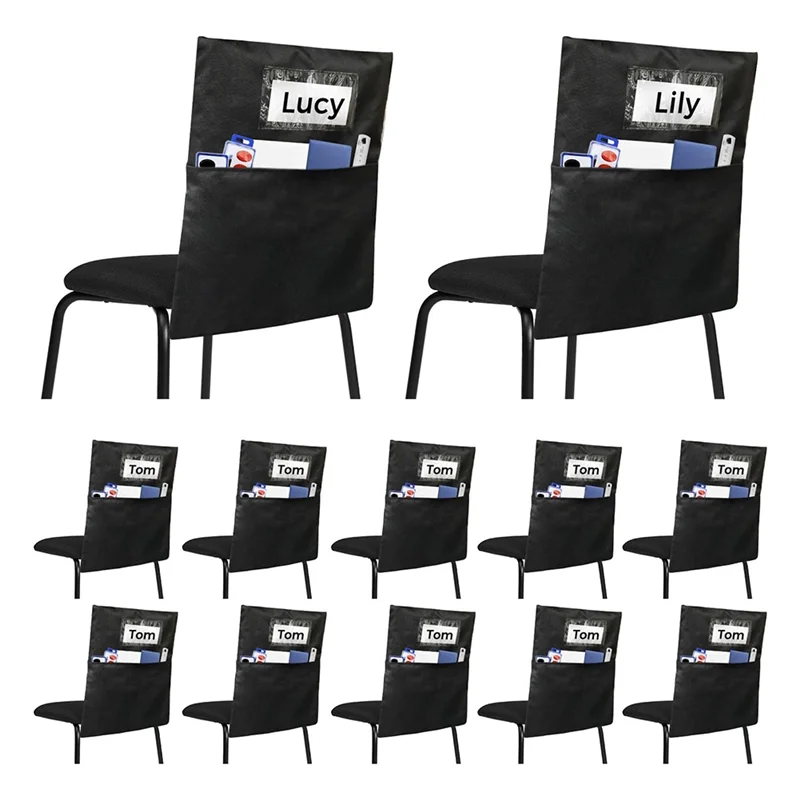 

A13E-For K-2 Students Seat Sacks Organizer- 12 Pack Chair Pockets For Classrooms, Fabric Storage For School Supplies