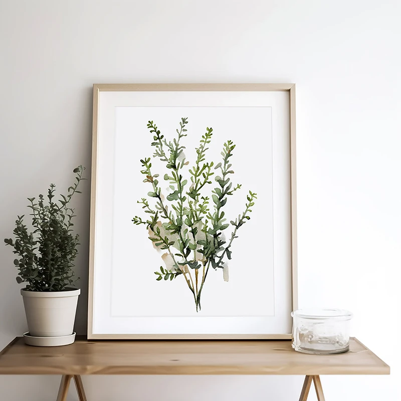 Póster de Frutas, Verduras y Especias, Tomillo, Zanahoria, Albahaca, Melocotón, Pintura en Lienzo, Arte de Pared, Cuadro NUEVO 2026