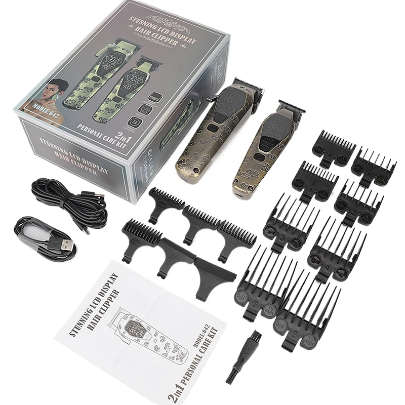 2024 NEW! Electric Clippers Set for Men All-metal High-power Hair Trimmers RESUXI 642 Hair Cutting Machine