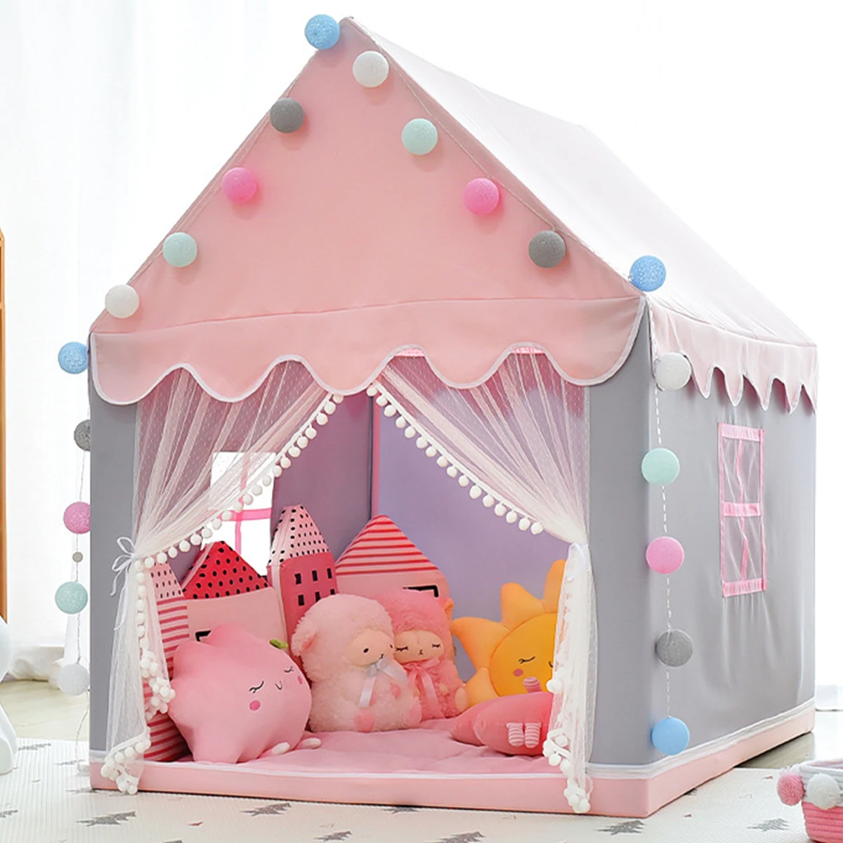 Children Play Tent Princess Castle House Child Room Cartoon Indoor Outdoor Playhouse Tent Toys Christmas Gifts for Boys Girls