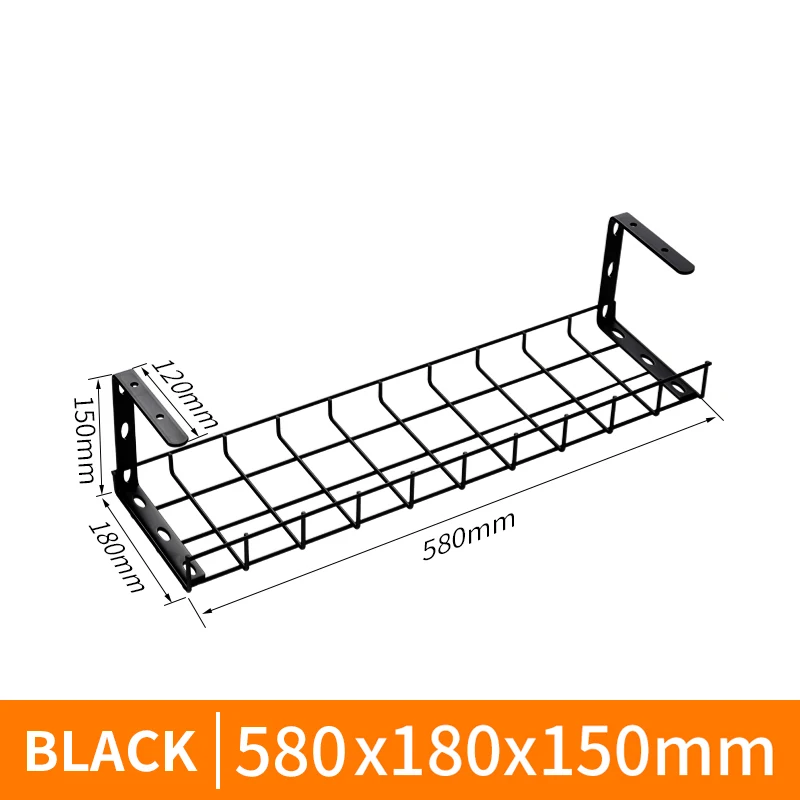 

No Drilling Extendable Under Desk Cable Management Metal Cable Tray Under Desk with Clamp Retractable Power Strip Cord Holder