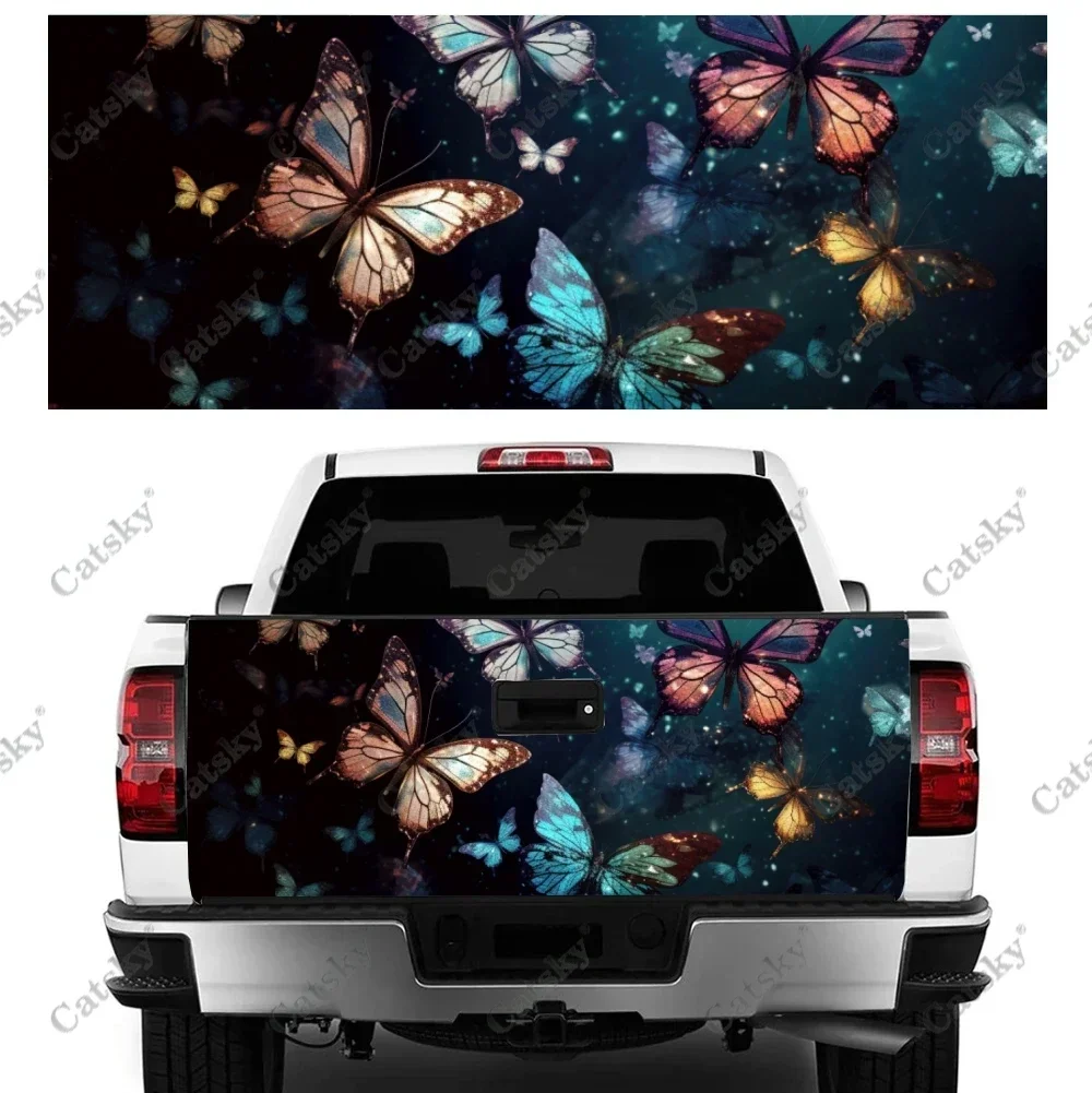 Butterflies Flying in Night Sky Truck Tailgate Wrap Professional Grade Material Universal Fit for Full Size Trucks Weatherproof