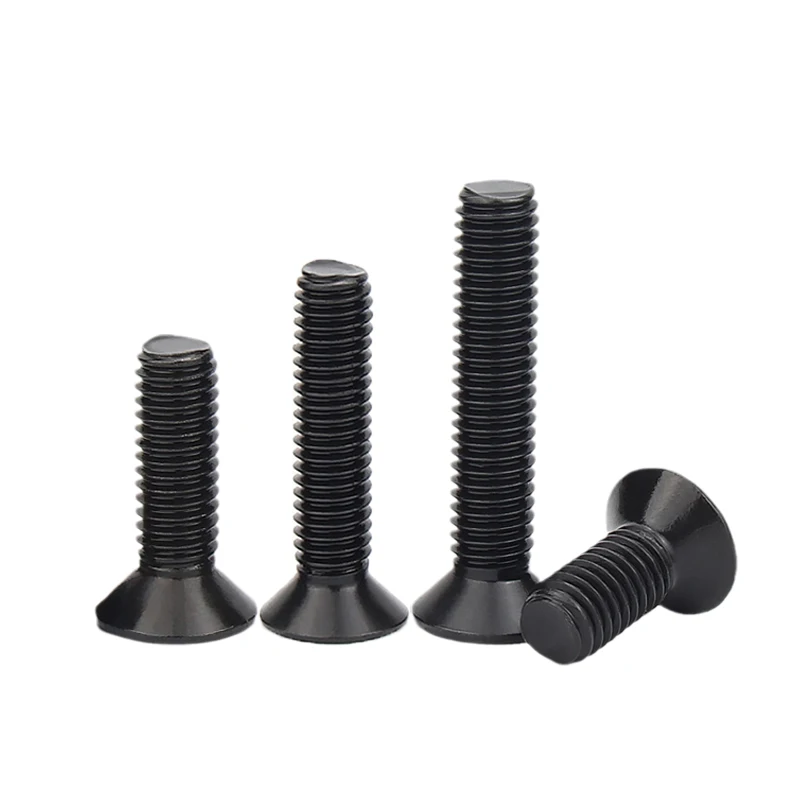 50 Stuks Phillips Platte Verzonken Kop Schroef M1 M1.2 M1.4 M1.6 M2 M2.5 M3 M3.5 M4 Mini Kleine Zwarte Carbon stalen Kruis Bout