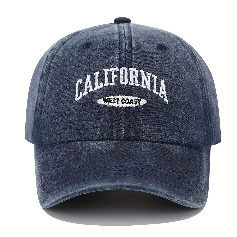 1PC Embroidered Baseball Cap On The West Coast Of California Vintage Style Pointed Hat Lightweight Hat Sun Resistant Sport Hat