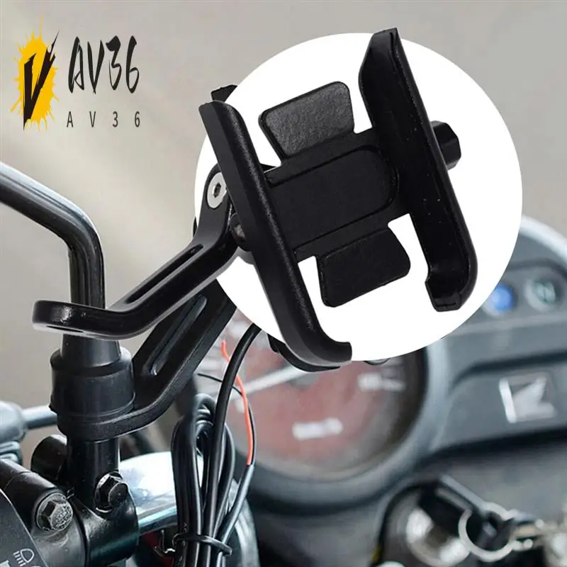 

AV36-CNC Mirror Mount Mobile Motorcycle Phone Holder For HONDA PCX 125 PCX 160 PCX 150 Black