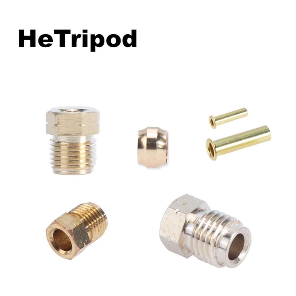 Brass oil pipe joint sleeve bushing three-piece set centralized lubrication CNC machine tool oil pipe fittings 4MM 6MM M8 M10