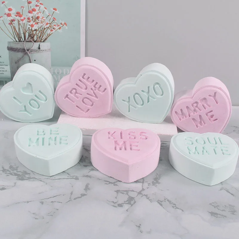 Confessione amore inglese amore cuore sapone stampo in Silicone cottura Flip Jelly Cake fai da te aromaterapia candela decorazione stampo