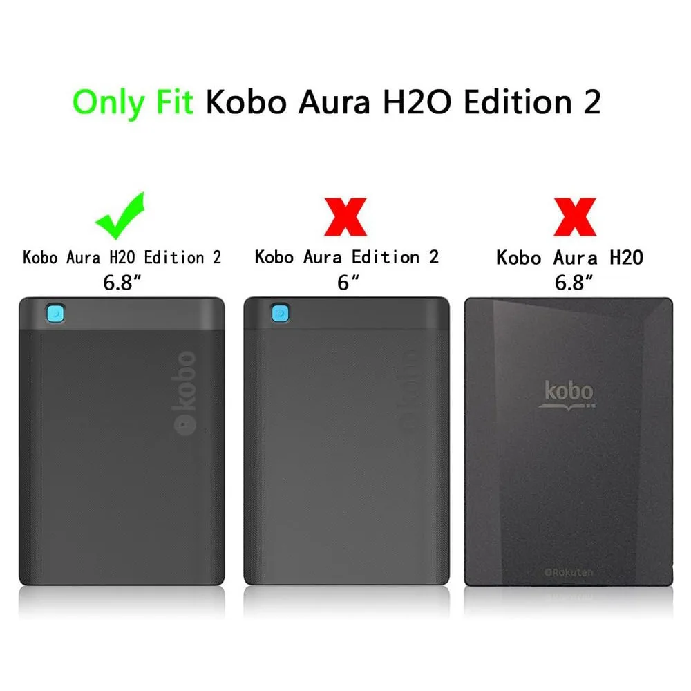 Case for Kobo Aura H2O Edition 2 (Model:N867),Ultra-Thin PU-Leather Hard Shell Cover for Kobo Aura H2O Edition 2