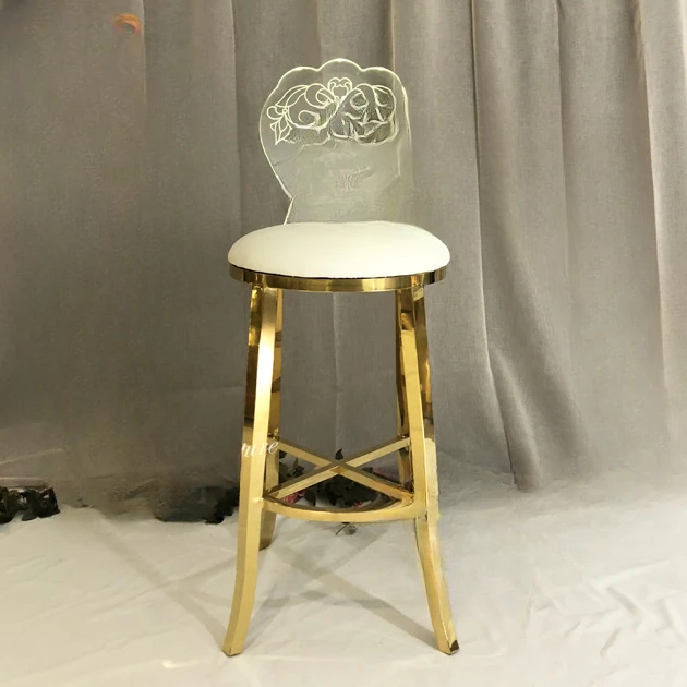 Customized back light up metal legs  acrylic bar counter stool for sale