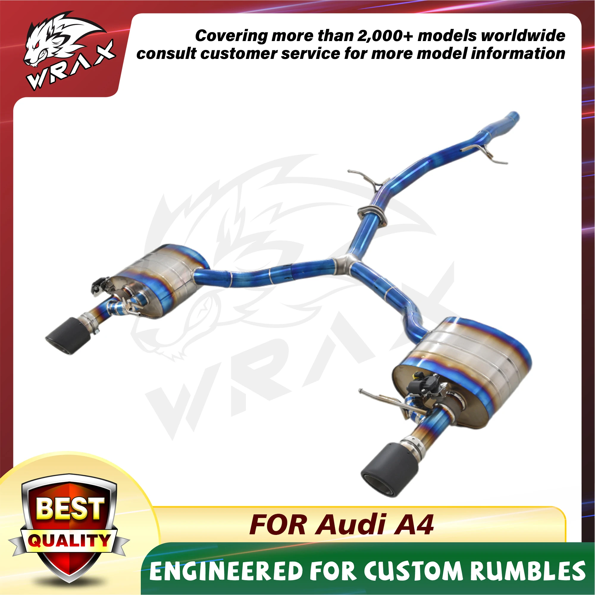 

WRAX Exhaust Control Valve Systems silencers car accessories Catback for Audi A4 erforma Valve Auto nce Muffler Pipes Titanium