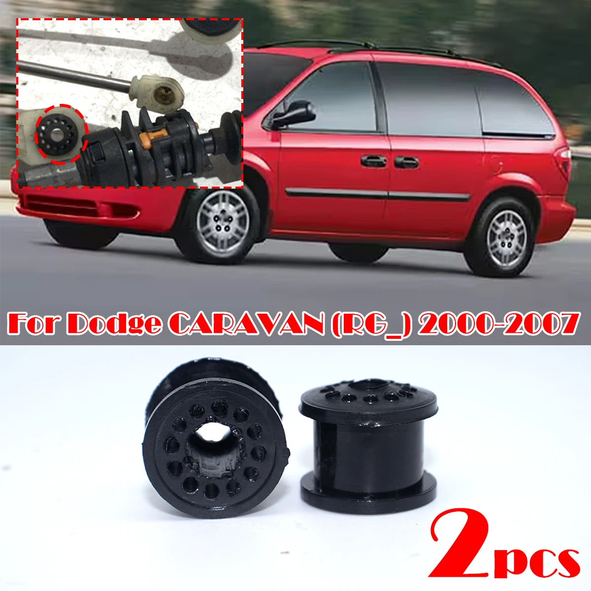 

2Pc Manual Transmission Shift Cable Bushing For Dodge CARAVAN RG 2000-2007 Gearbox Shifter Lever Linkage End Rubber 4S6P-7412-AA