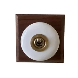 Vintage Round Toggle Switch Retro LED Lever Creative Black White Simple Decorate Round Ceramic Porcelain Two Way Light Switch