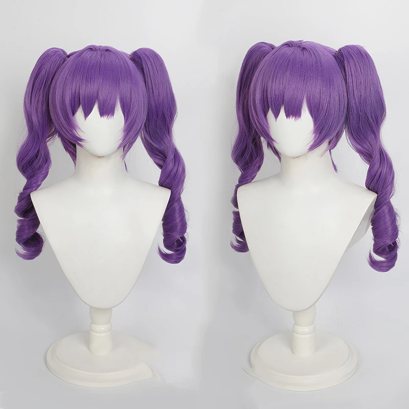 Game Goddess of Victory: Nikke Flora Cosplay Wig  Purple Double Ponytail Flora   Hair Outfit Long Hair For Hallowmas Carnival