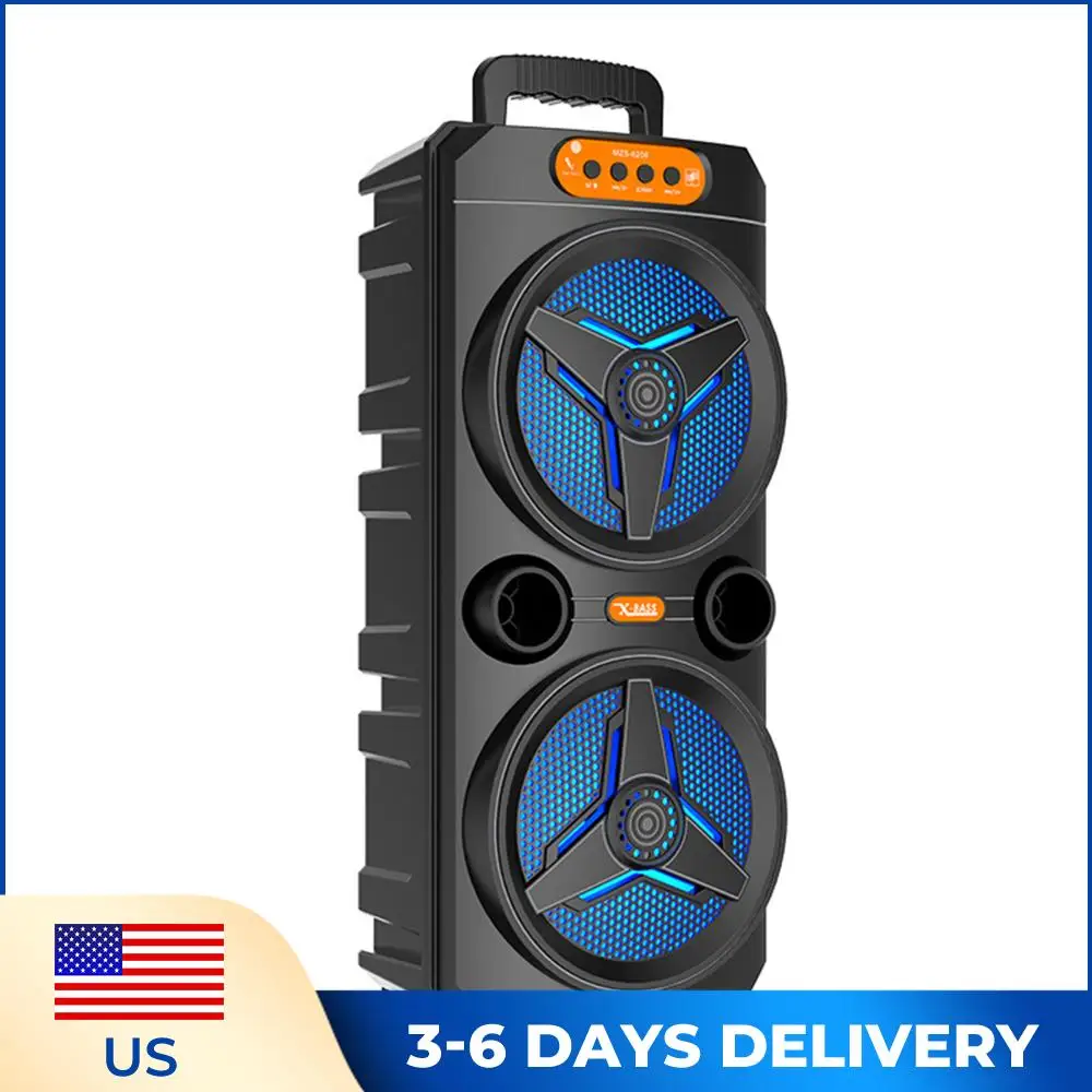 

BT Speaker with Wireless Microphone Karaoke Machine Support TWS/AUX/USB/TF Card/FM Radio for Outdoor Party Beach Backyard Home