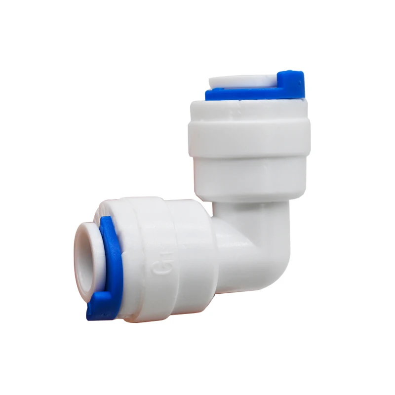 50Pc Reverse Osmosis Quick Coupling 1/4 Hose Connection Tee Y Connector 2 Way Equal Elbow Straight RO Water Plastic Pipe Fitting