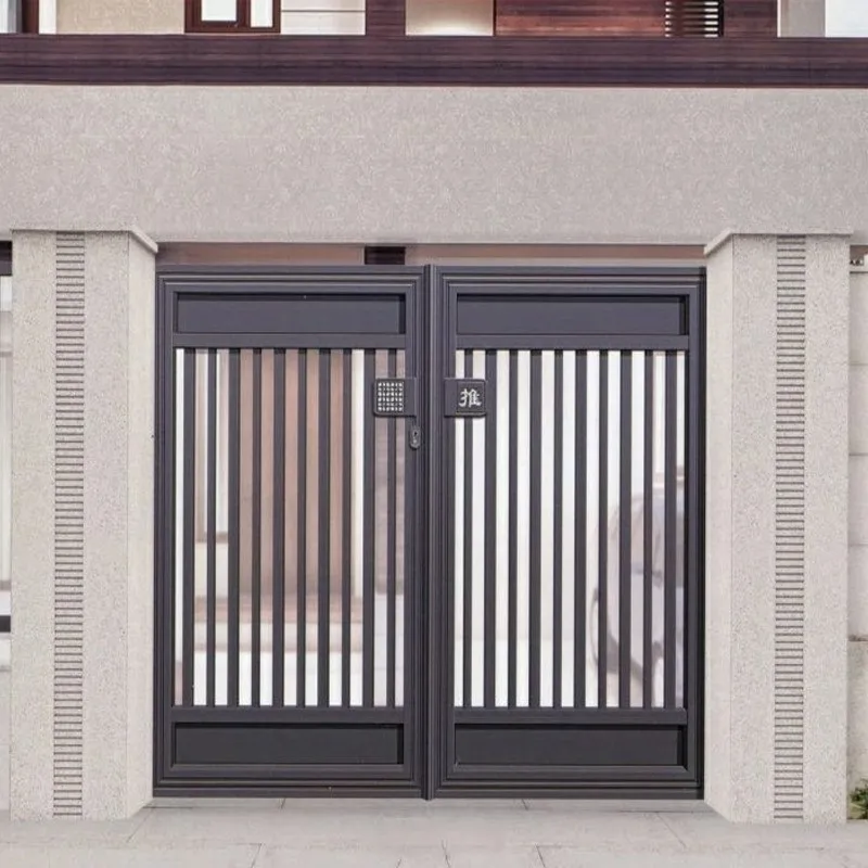 High-end Luxury French-style Villa Apartment Garden Gate Made Of Black Wrought Iron Aluminum Custom Retractable Sliding Gate Is