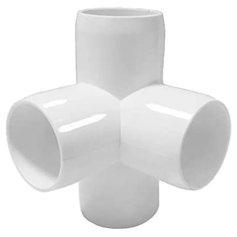 TFORU-4Way 1/2 In Tee PVC Fitting Elbow - Build Heavy Duty PVC Furniture - PVC Half Inch Elbow Fittings [Pack Of 12]