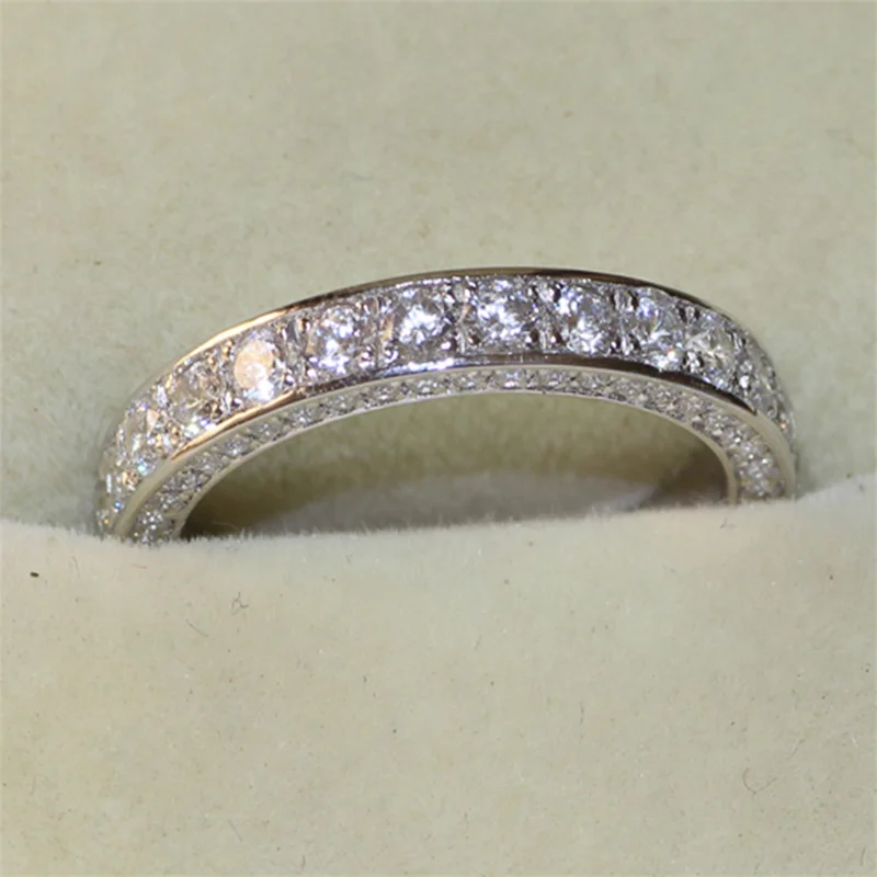 Huitan Classic Wedding Bands Women Rings Full Paved CZ Exquisite Promise Rings Daily Wear Versatile Accessories Timeless Jewelry