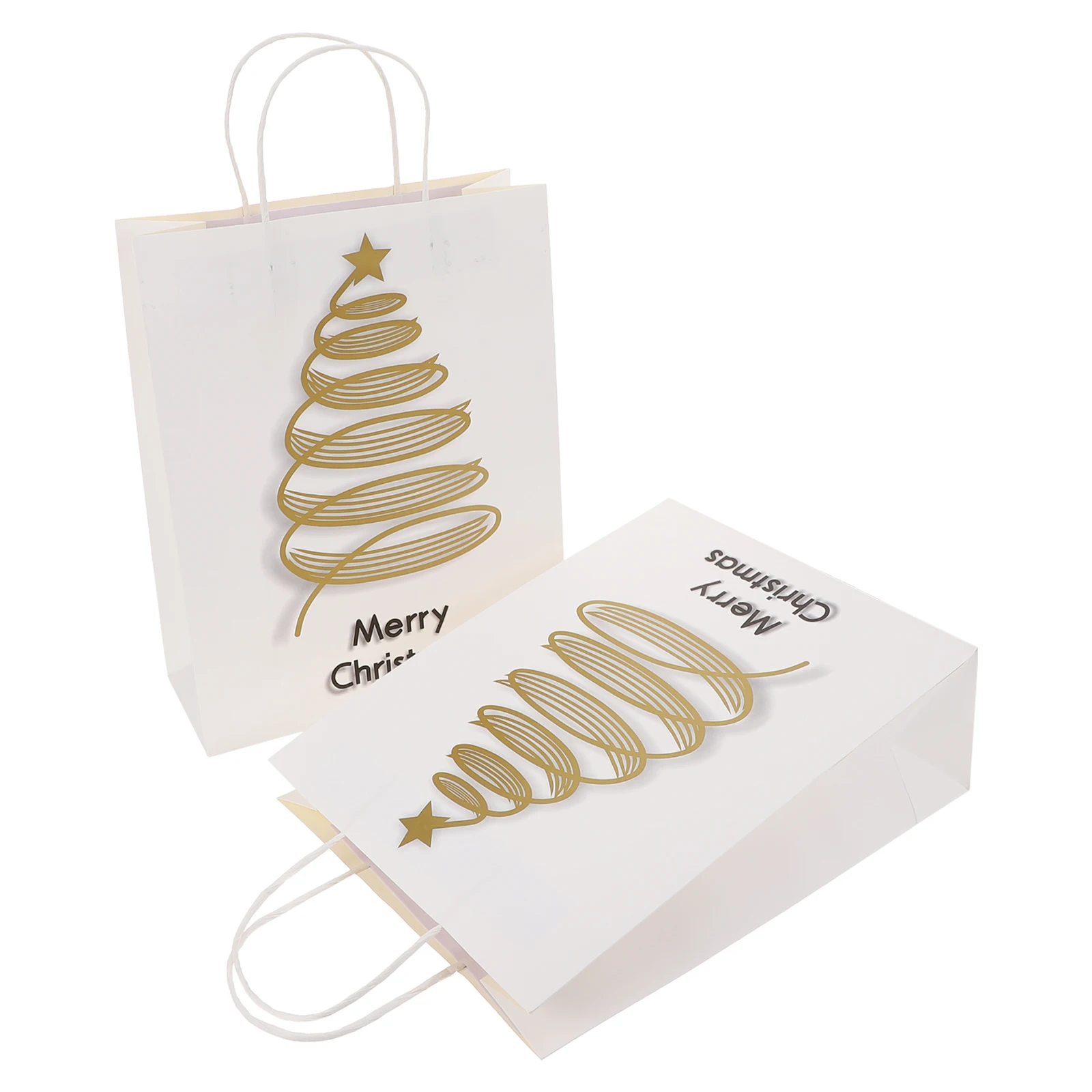

2Pcs Christmas Tree Gift Bags Paper Storage Bags Unique Classic Pattern Candy Chocolate Holder Gift Pouch